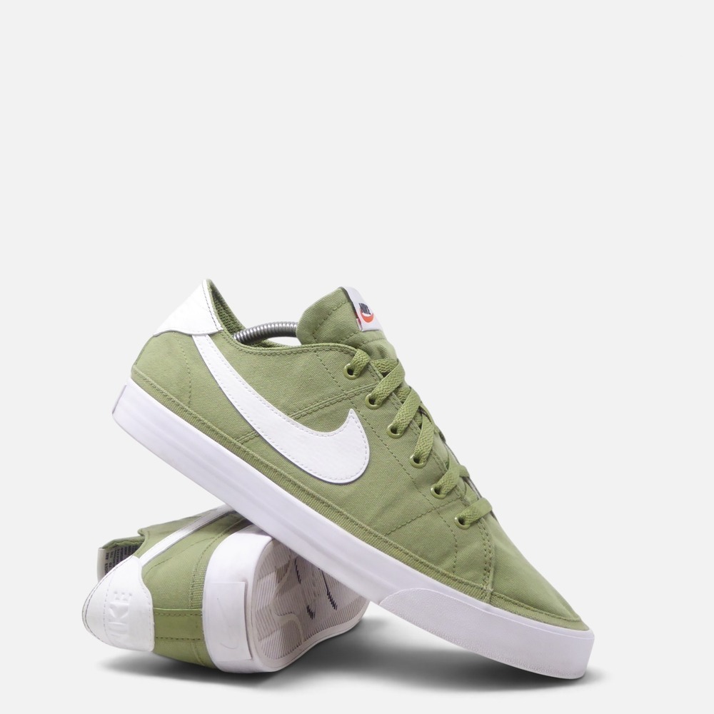Nike Mens Court Legacy Canvas Shoes Alligator Green White CW6539-301 Size 10.5